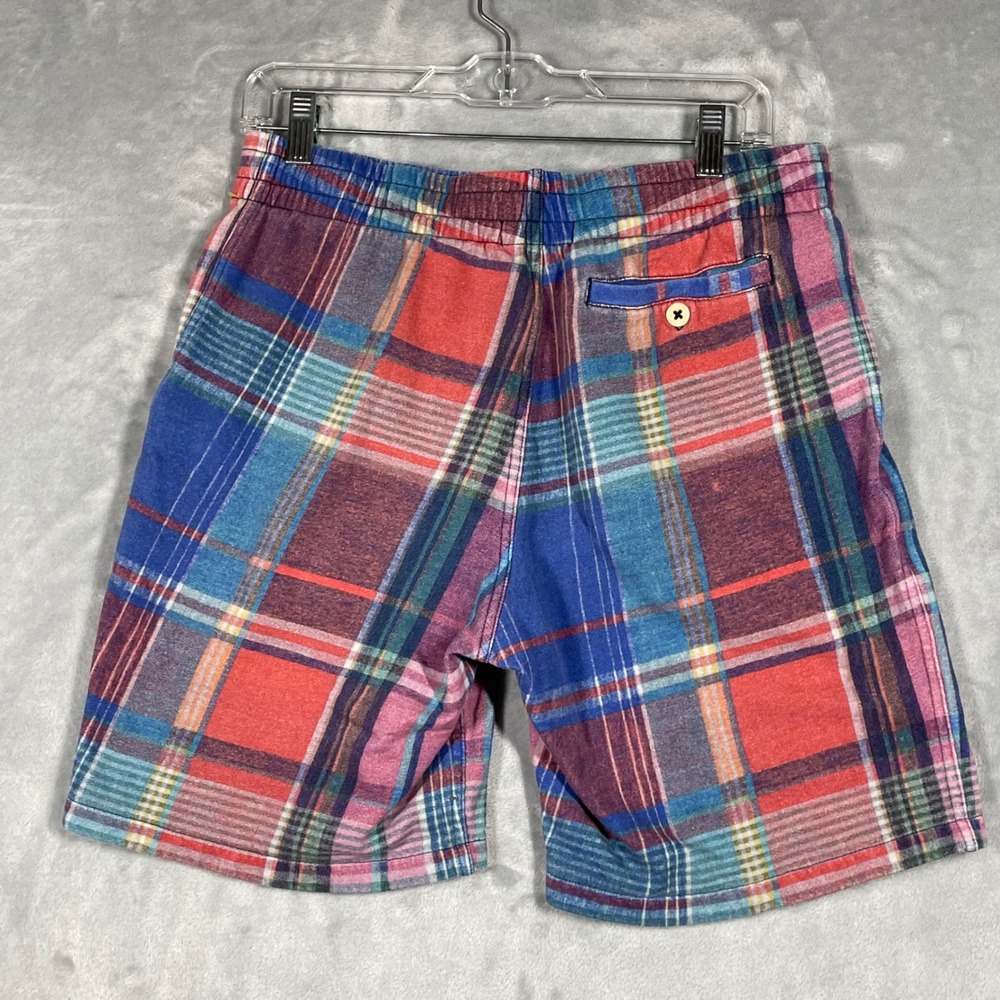 Polo Ralph Lauren Mens Small Plaid Fleece Shorts Multicolor Drawstring Pony Logo - Picture 2 of 11